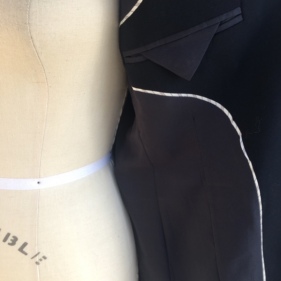 SOLD Wool Navy Blue Black Blazer Jacket - Picture 8 of 8